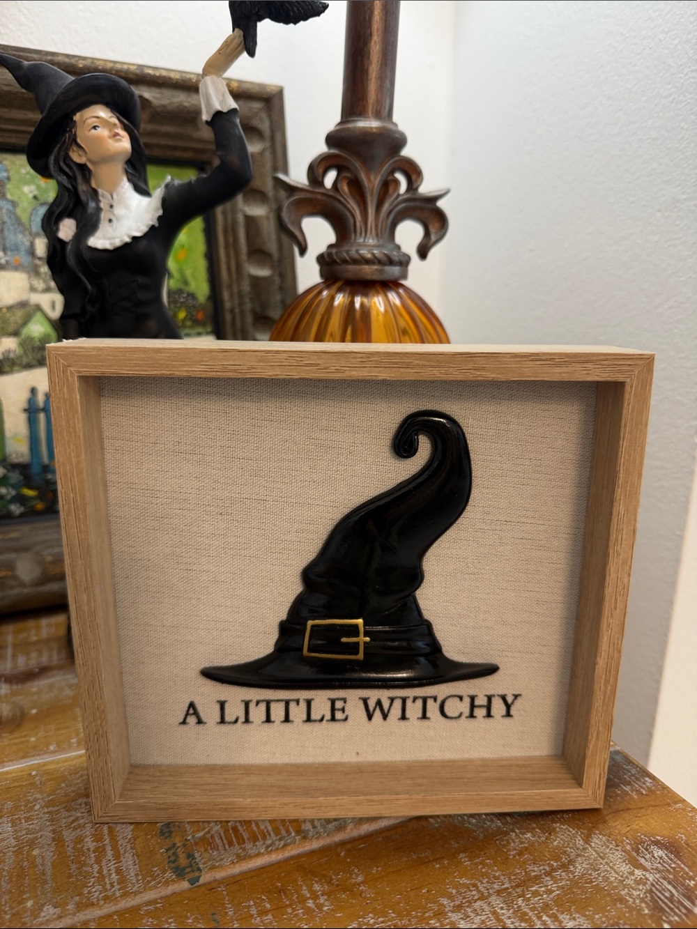 A Little Witchy Framed Sign - Black & Natural